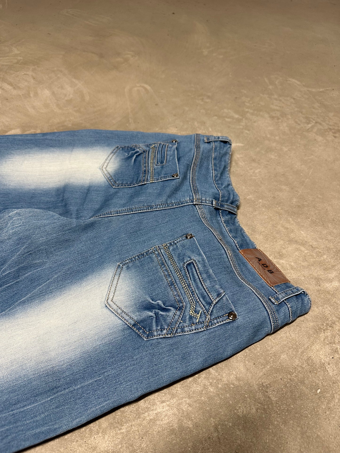 Blue faded baggy jeans