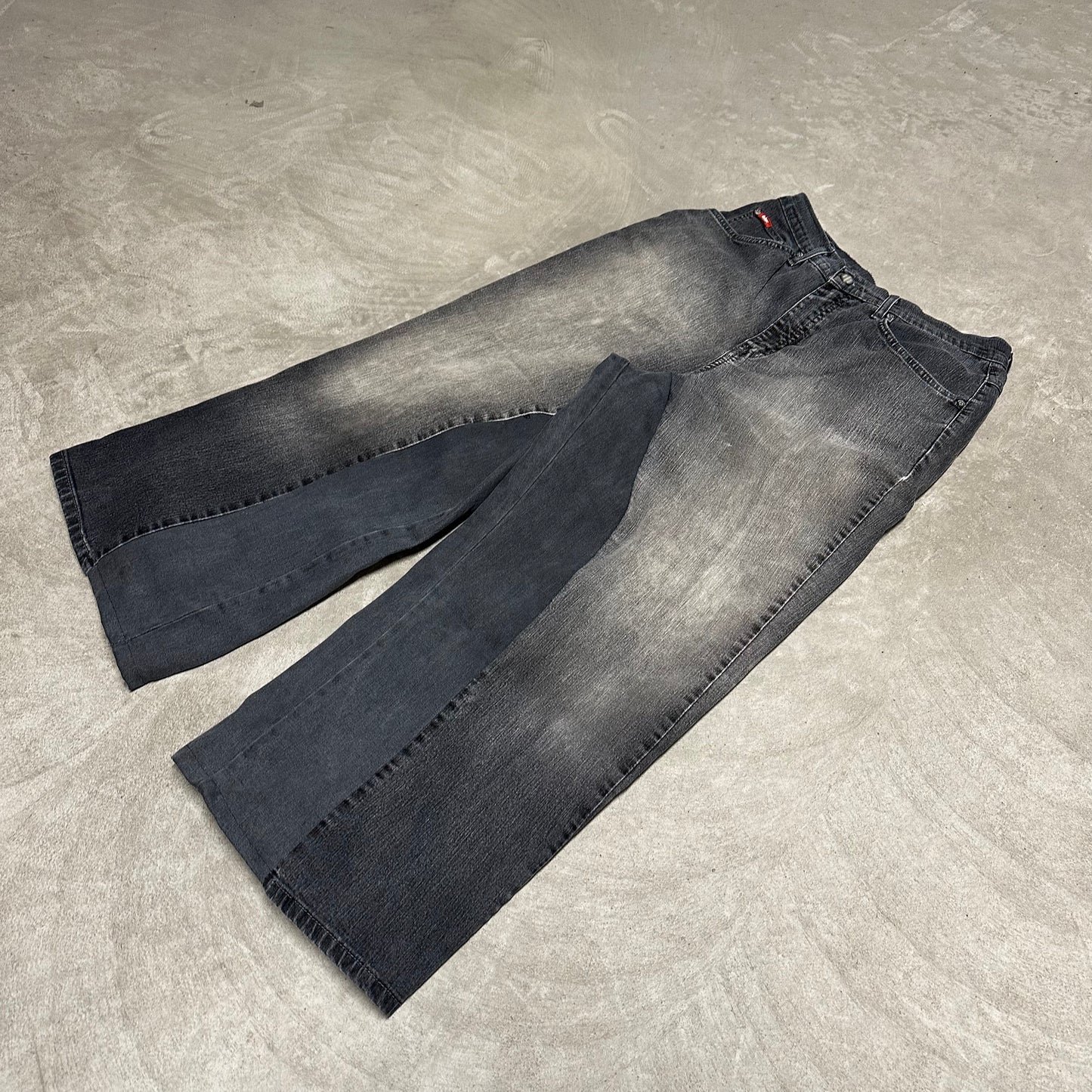 Grey bleached baggy jeans