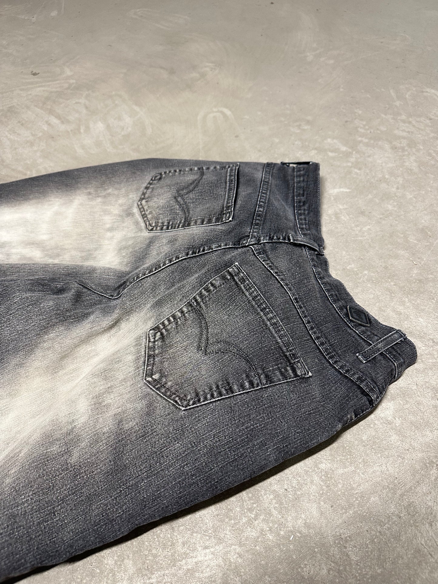 Grey bleached baggy jeans