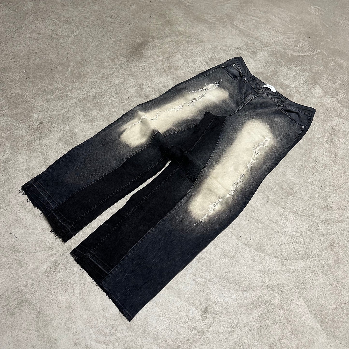 Bleached black baggy jeans