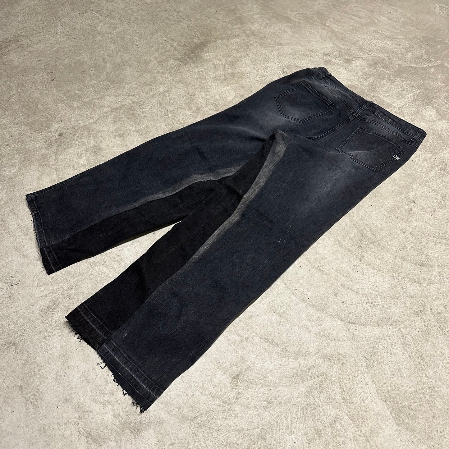 Bleached black baggy jeans