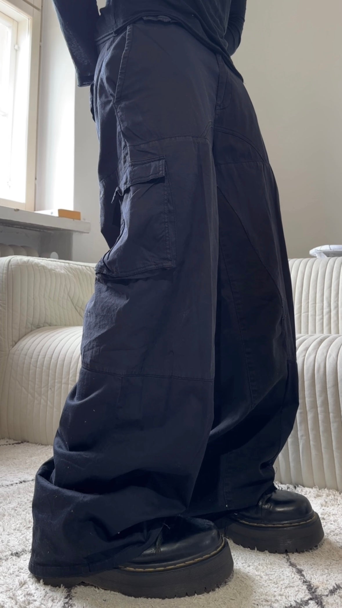 Black baggy cargo pants