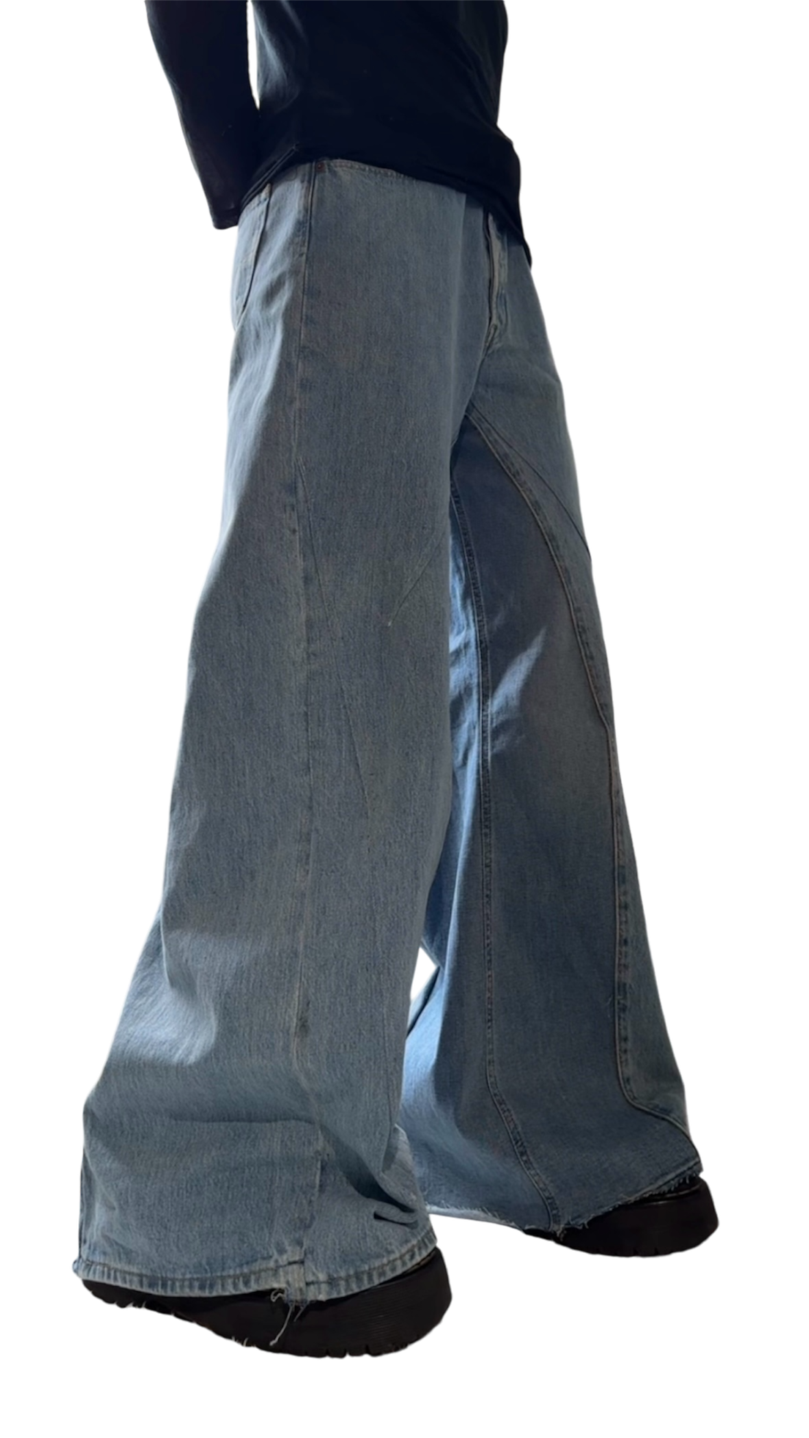 Blue detailed Wide-leg jeans