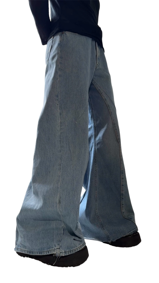 Blue detailed Wide-leg jeans