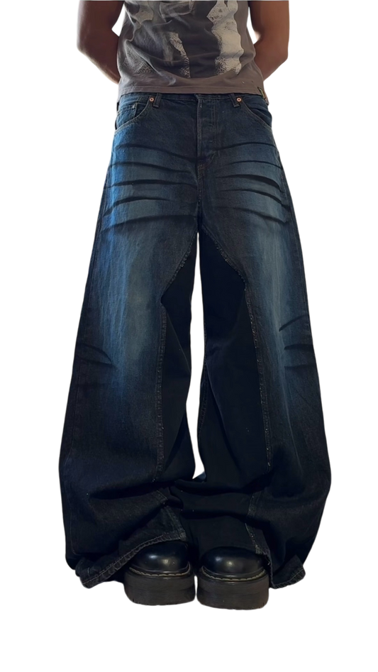 Dark blue baggy jeans